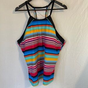 South Point Multi Color Tankini Top Size 22W